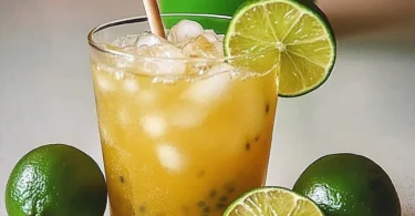 Erfrischende alkoholfreie Caipi a la Dready im Glas serviert.