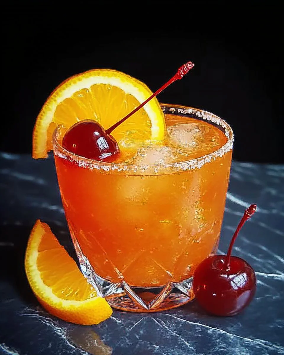 Aperol Sour Cocktail mit Zitrone und Eiweiß in einem stilvollen Glas