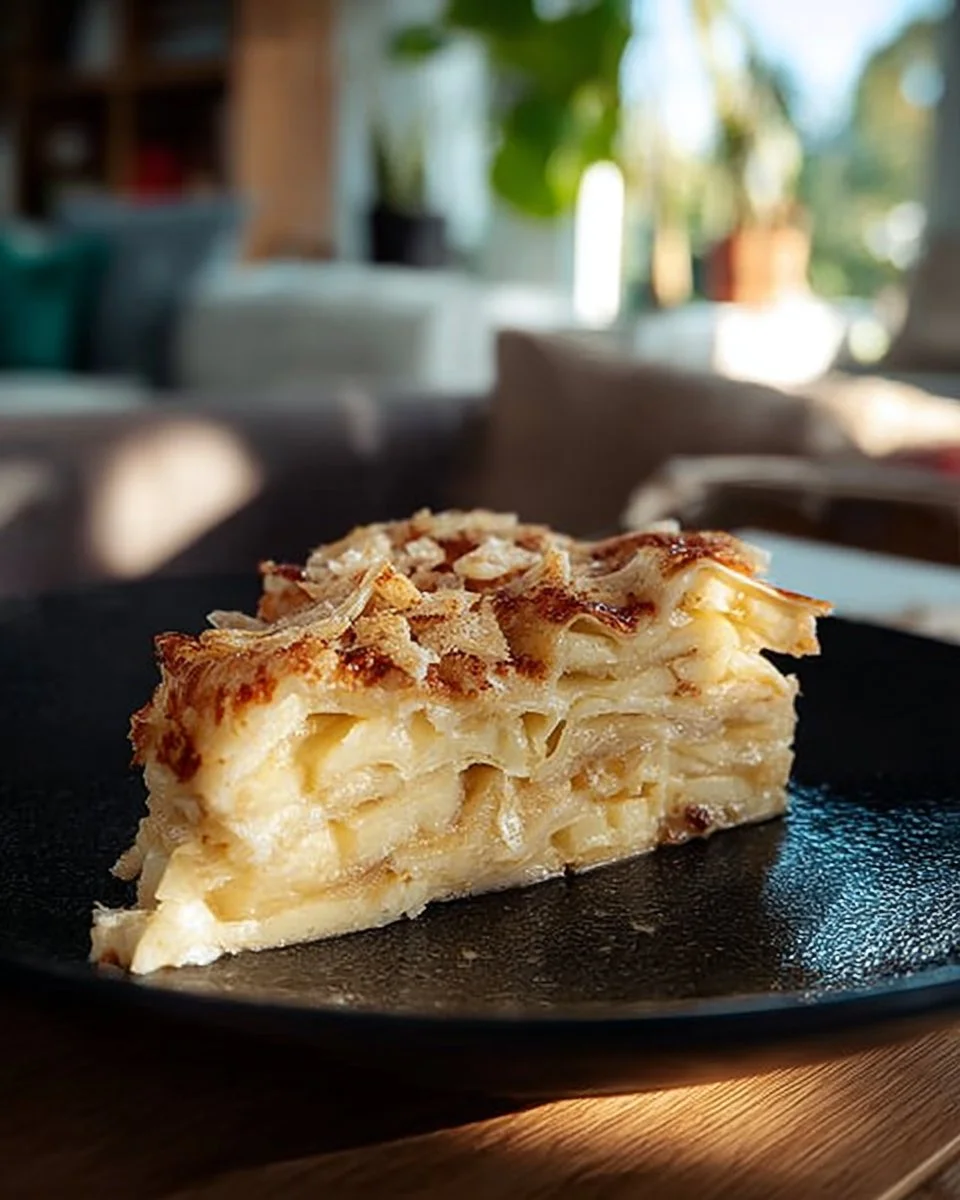 Leckere Apfel-Lasagne mit frischen Äpfeln und cremiger Füllung