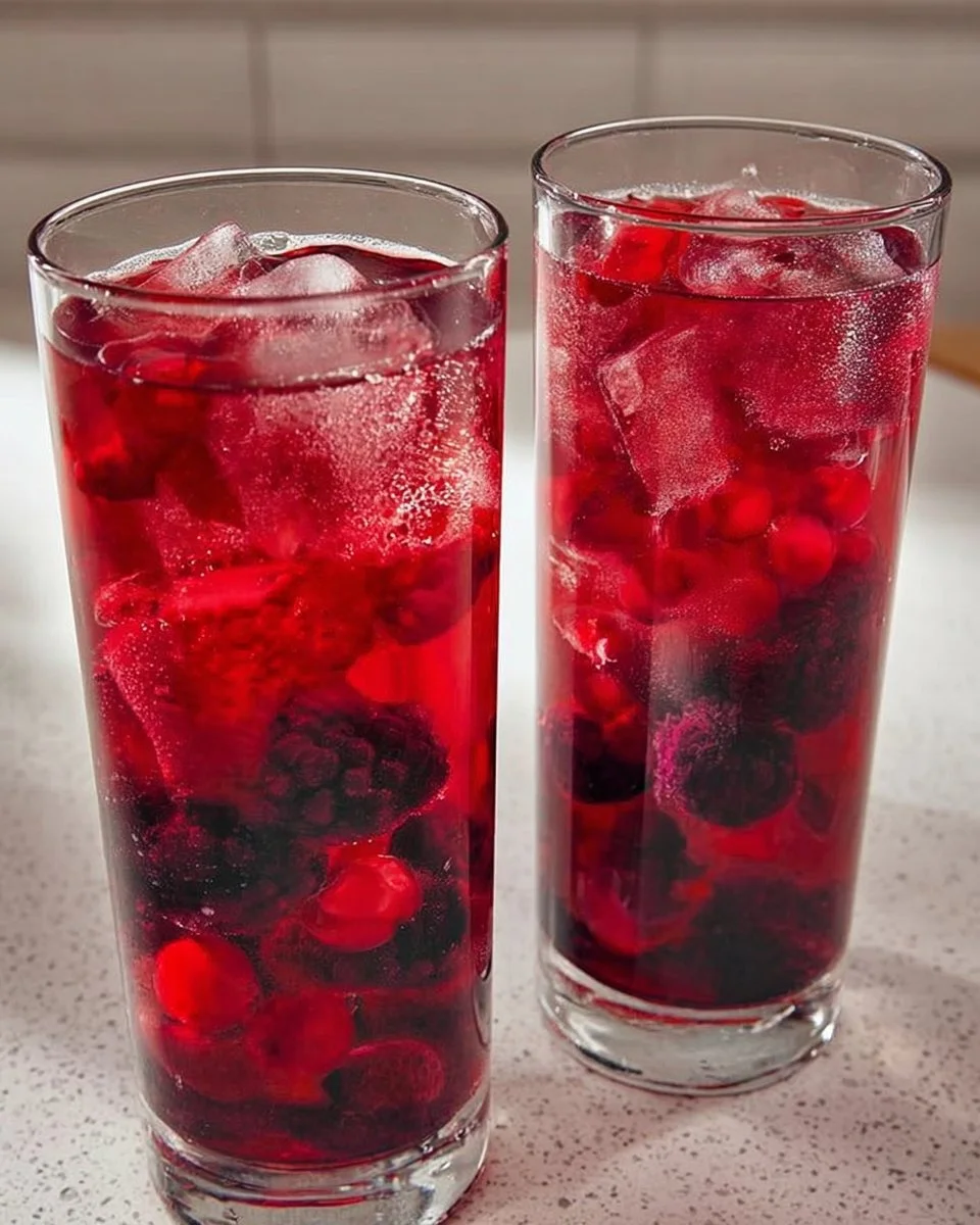 Erfrischender Berry Punch mit einer Mischung aus wilden Beeren