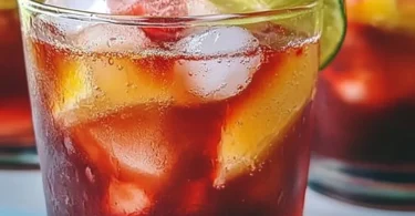 Blutige Caipirinha Cocktail mit Limetten und Cranberrysaft