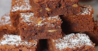 Leckere Brownies auf einem Tisch, ideal für Dessertliebhaber.