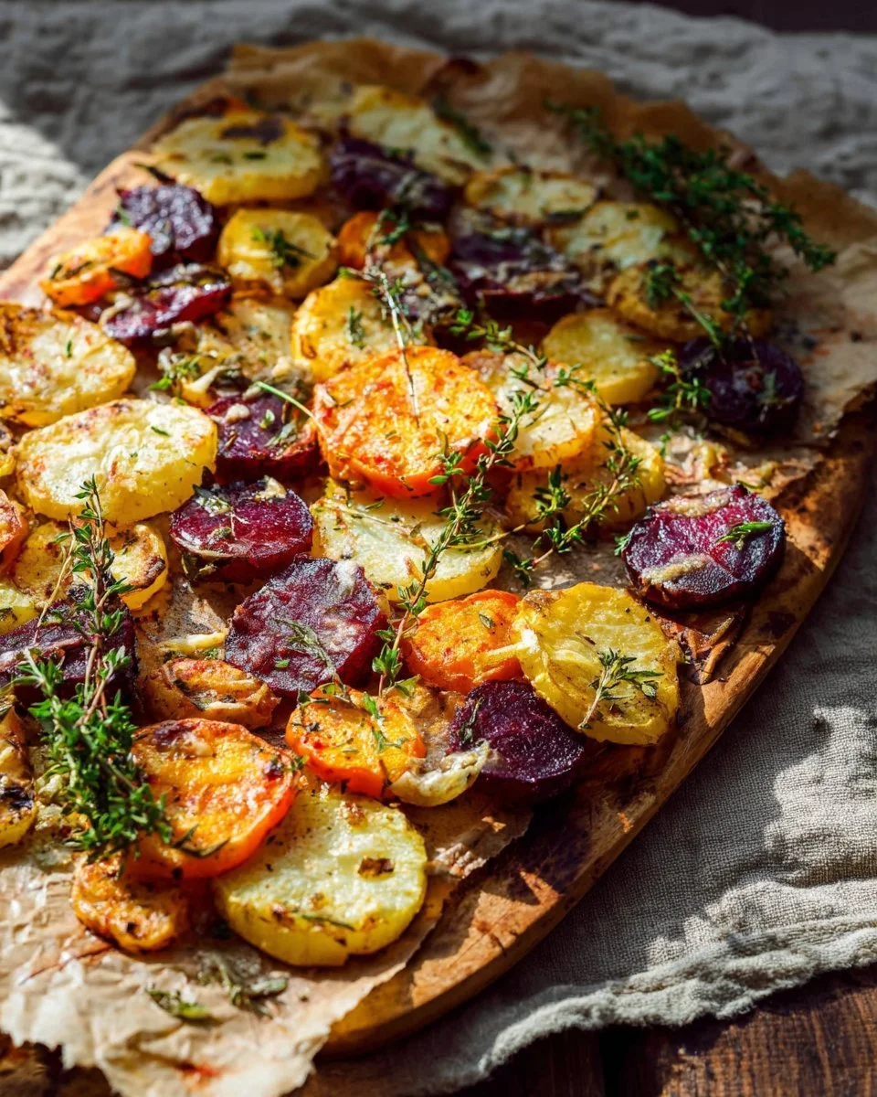 Buntes Kartoffelgratin mit Gemüse