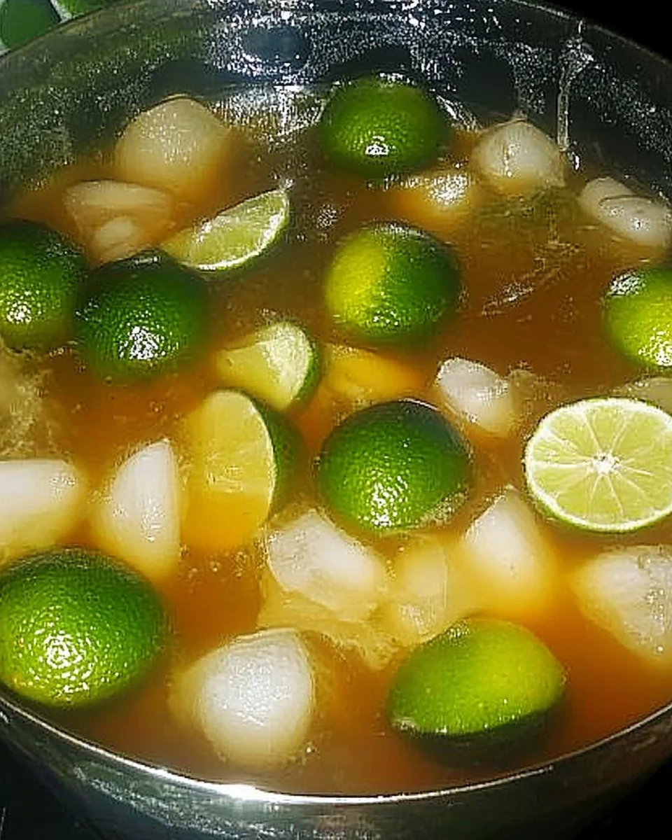 Caipirinha-Punsch mit Ingwerbier und Rum