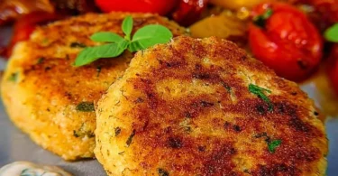 Couscous-Puffer mit Käse auf einem Teller serviert
