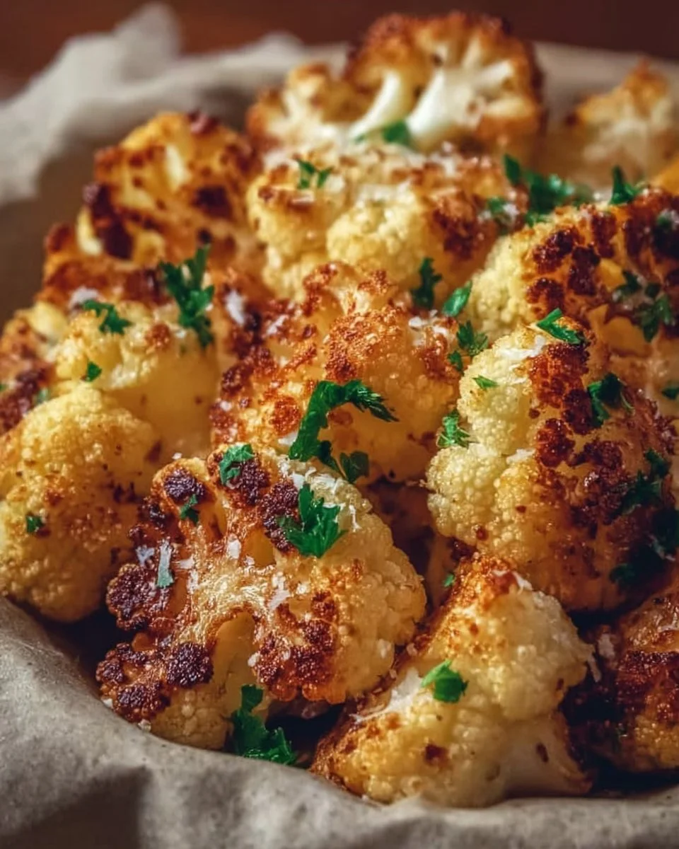 Crispy Cauliflower zubereitet im Air Fryer, golden und knusprig
