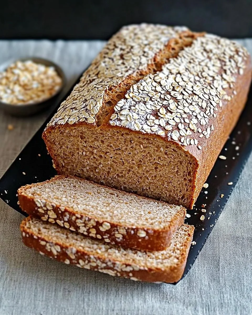 Dinkel-Hirse-Vollkornbrot frisch gebacken auf einem Holzbrett