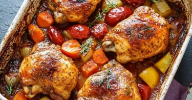 Feines Hähnchen mit Gewürzen auf einem Teller serviert
