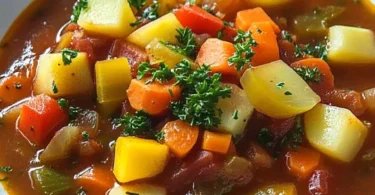 Leckerer gemischter Gemüse-Eintopf in einer Schüssel, ideal für gesundes Essen