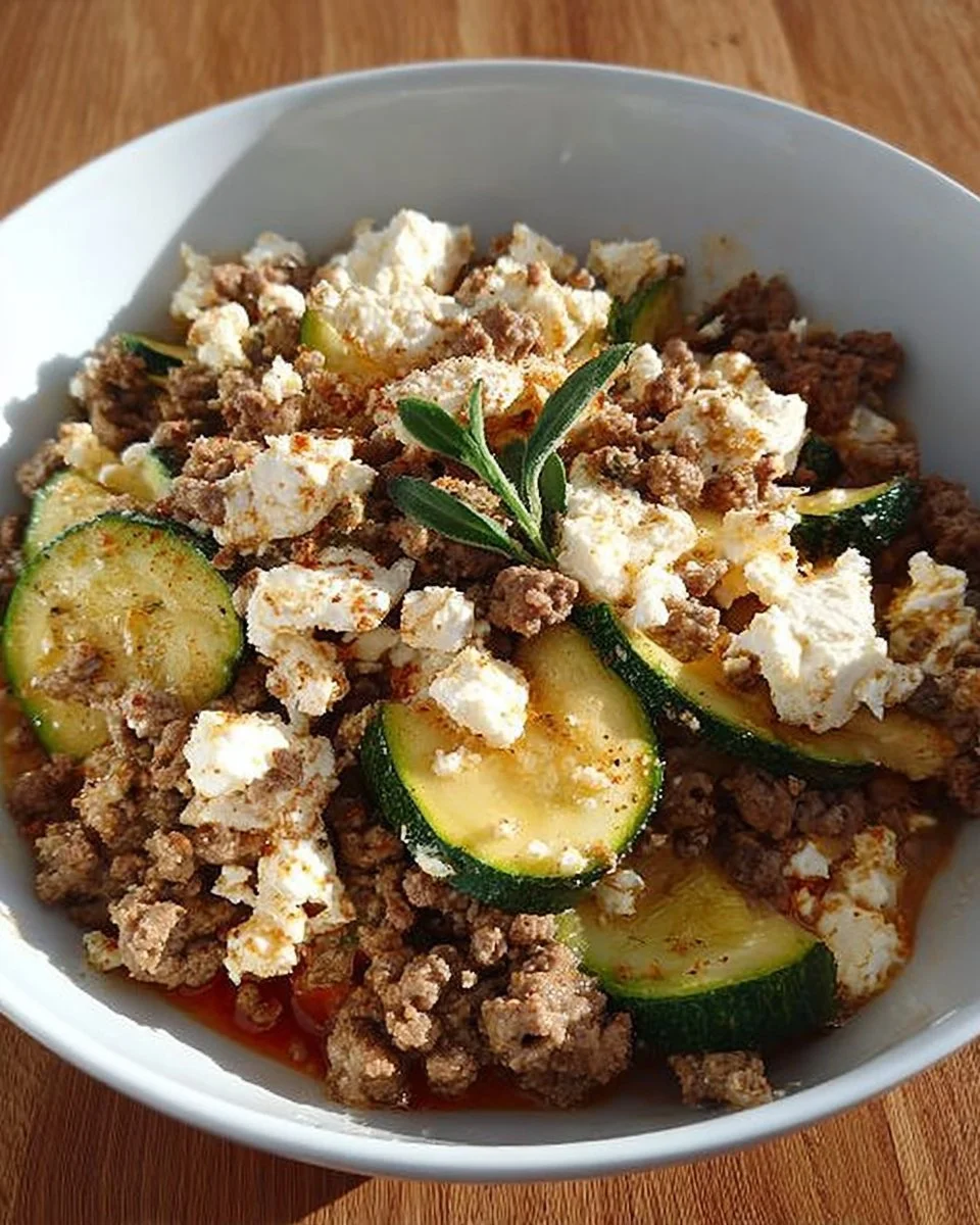 Griechischer Zucchini-Auflauf mit Feta, frisch aus dem Ofen
