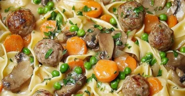 Herzhafte Nudelpfanne mit frischem Gemüse und einer würzigen Soße