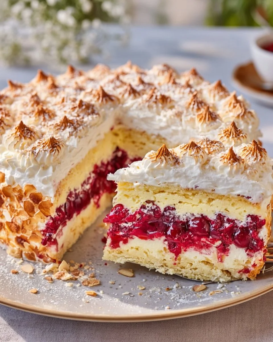 Himmelstorte mit Sauerkirschen, lecker und himmlisch, Dessert Rezept