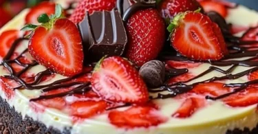 Irresistibler Schokoladen-Erdbeer-Käsekuchen mit frischen Erdbeeren