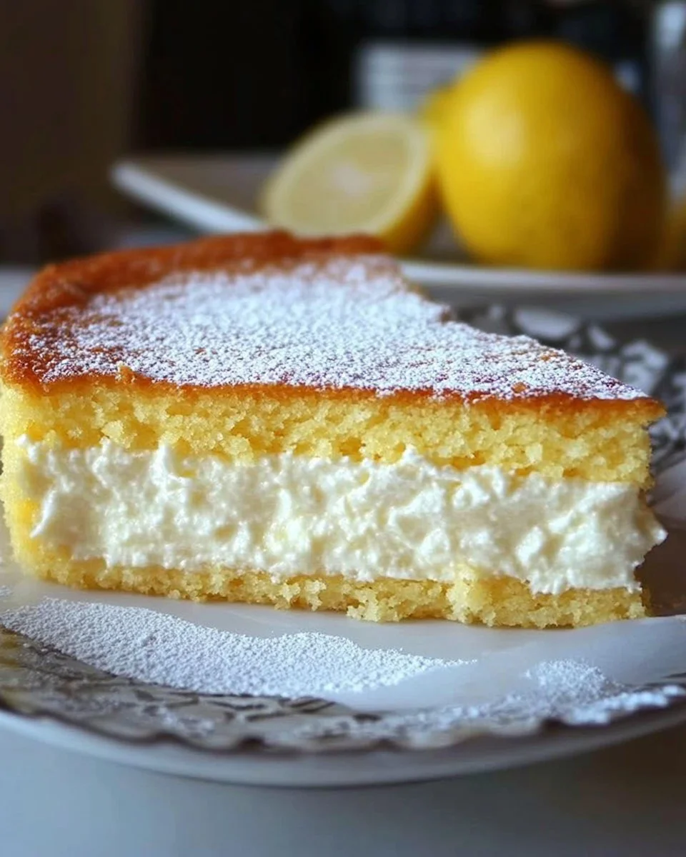 Saftiger Joghurtkuchen ohne Gelatine auf einem Teller