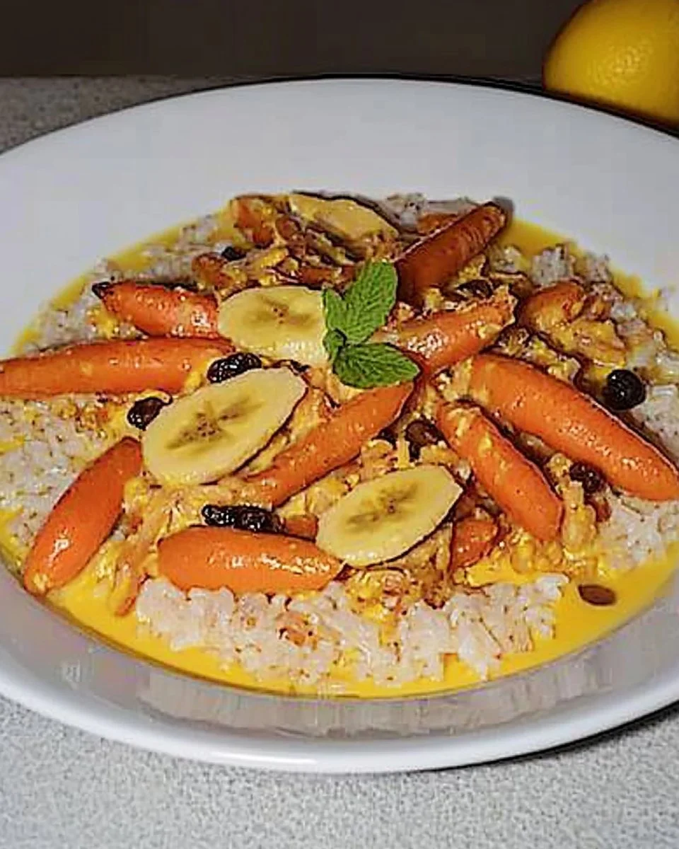 Karotten-Bananen-Ragout mit Nussreis