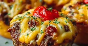Leckere Käseburger-Muffins frisch aus dem Ofen