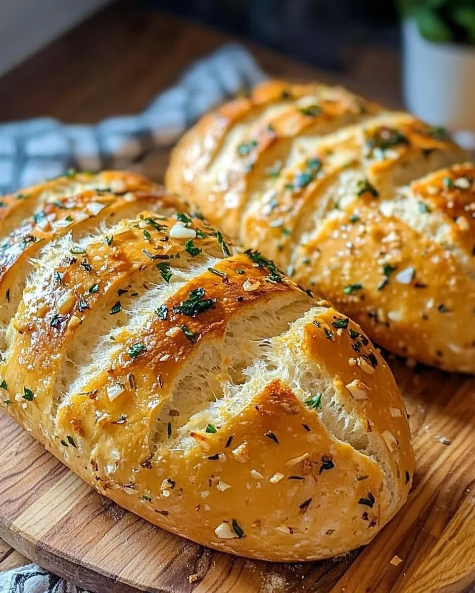 Knoblauchbrot ohne Kneten