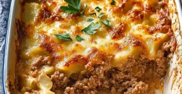 Kohlrabi Hackfleischauflauf – ein herzhaftes, gebackenes Rezept mit feinem Gemüse und Hackfleisch.