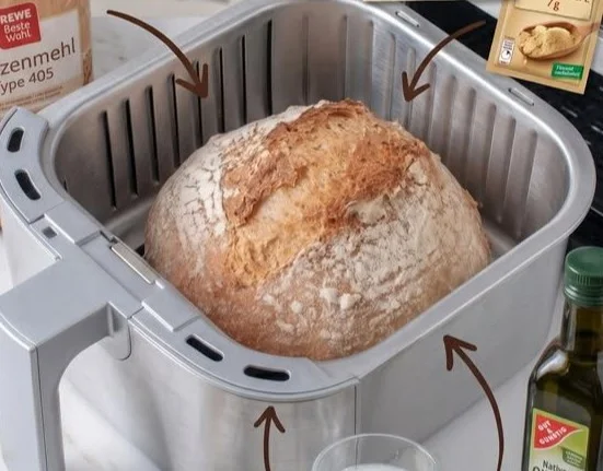 Frisches Luftfritteusen-Brot aus der Heißluftfritteuse