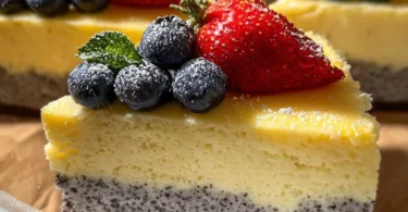 Mohnsamen-Ei-Schecke auf einem Teller serviert, inspiriert zu neuen Rezepten.