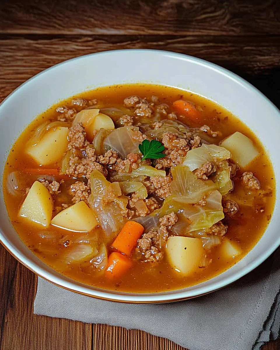 Napa-Kohl und Hackfleisch-Eintopf