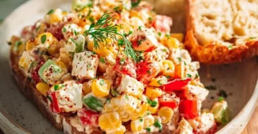 Paprika-Mais-Salat mit Feta und Joghurt - ein gesundes Rezept