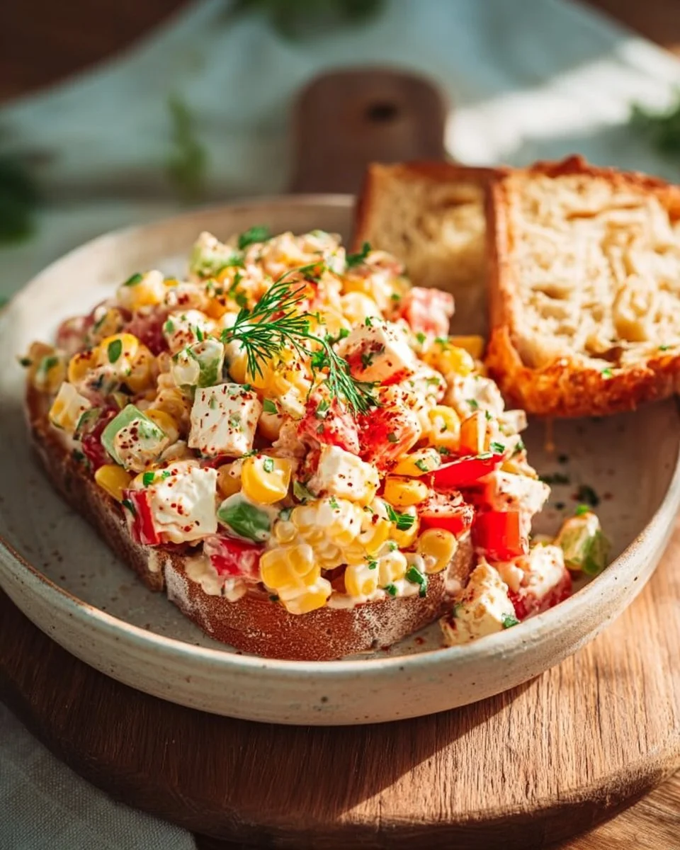 Paprika-Mais-Salat mit Feta und Joghurt - ein gesundes Rezept