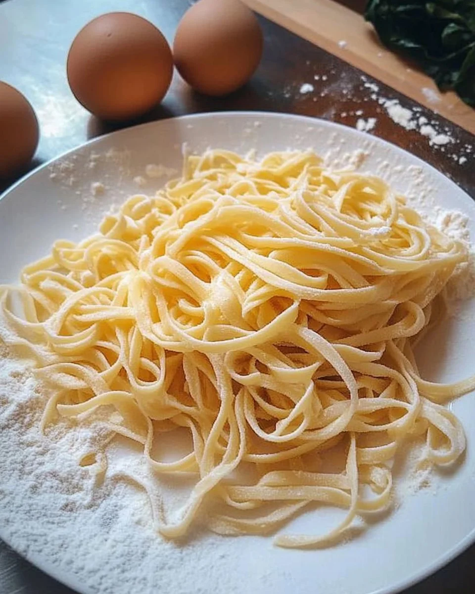 Frisch zubereiteter Pasta Teig für hausgemachte Nudelgerichte