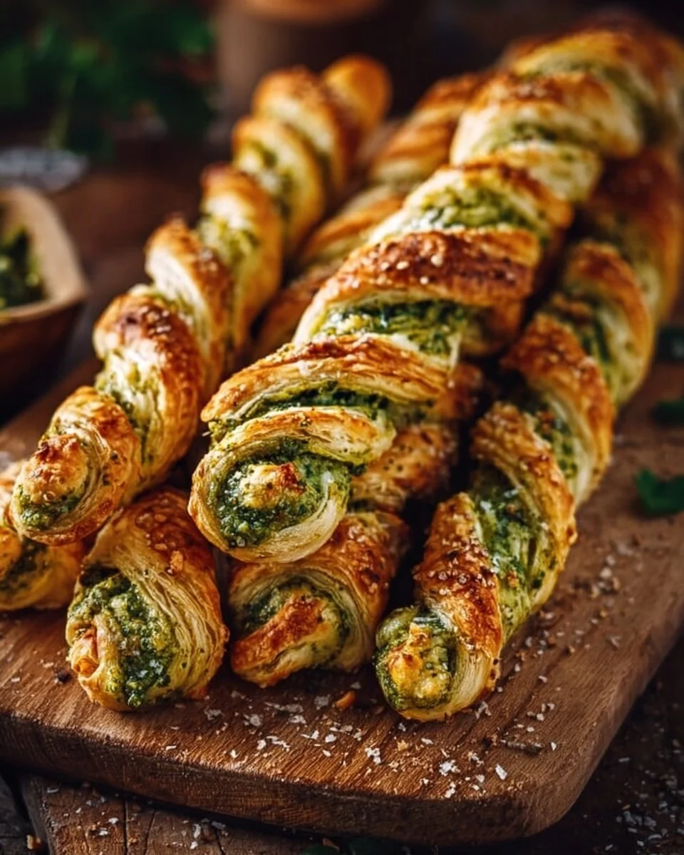 Leckere Pesto-Drehungen mit frischen Zutaten