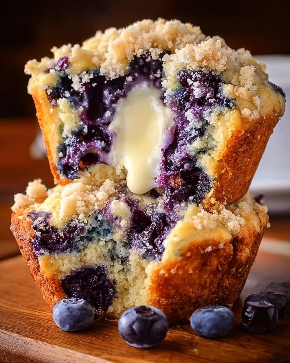 Saftige Blaubeer-Muffins in einem rustikalen Kaffeegeschirr serviert
