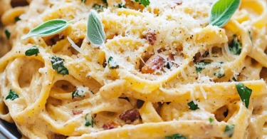 Schnelle Bärlauch-Nudeln mit frischem Bärlauch und Pasta