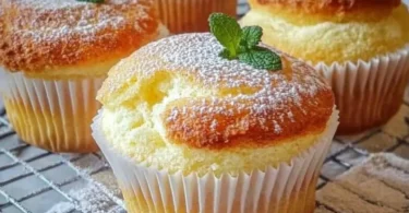 Leckere schnelle Quark-Muffins auf einem Teller serviert