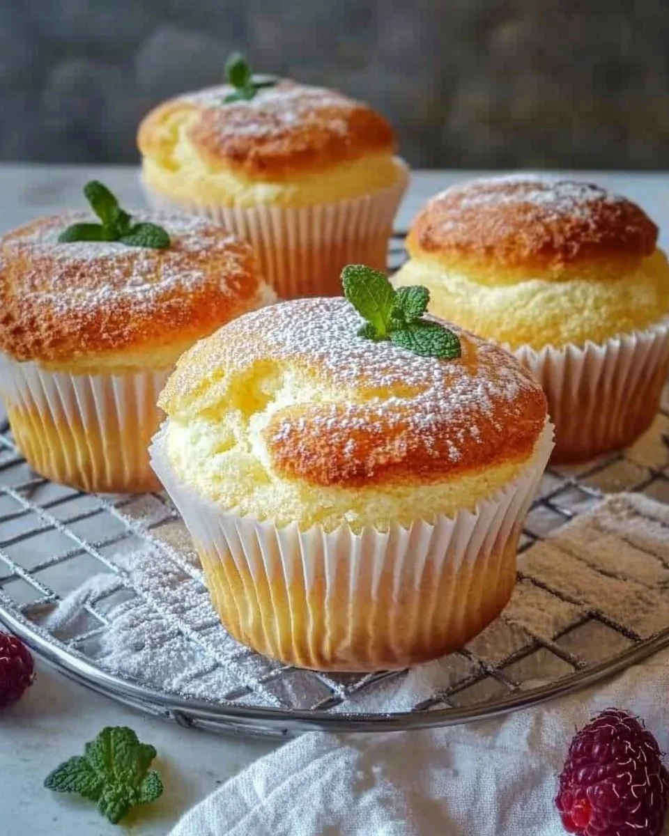 Leckere schnelle Quark-Muffins auf einem Teller serviert