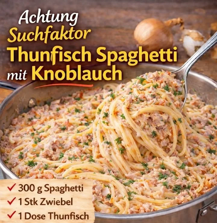 Thunfisch Spaghetti mit Knoblauch