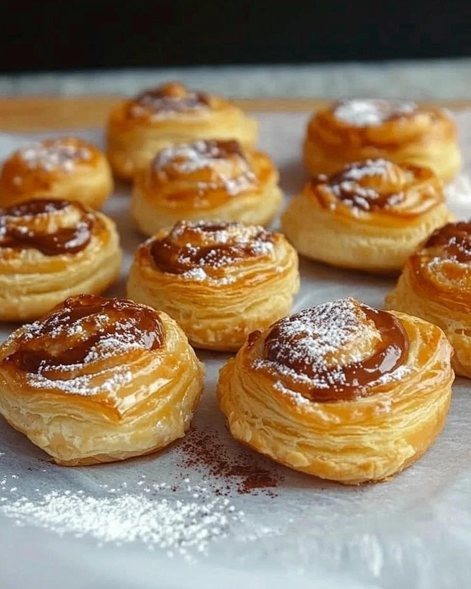 Leckere Toffifee-Pasteten auf einem Teller serviert.