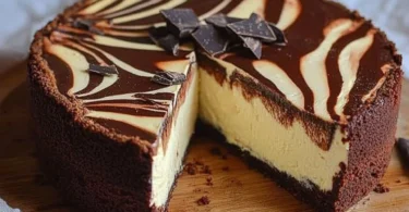 Zebra Käsekuchen ohne Boden - ein köstlicher, cremiger Käsekuchen