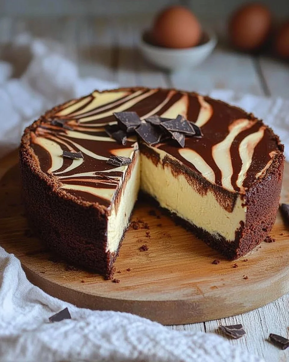 Zebra Käsekuchen ohne Boden - ein köstlicher, cremiger Käsekuchen