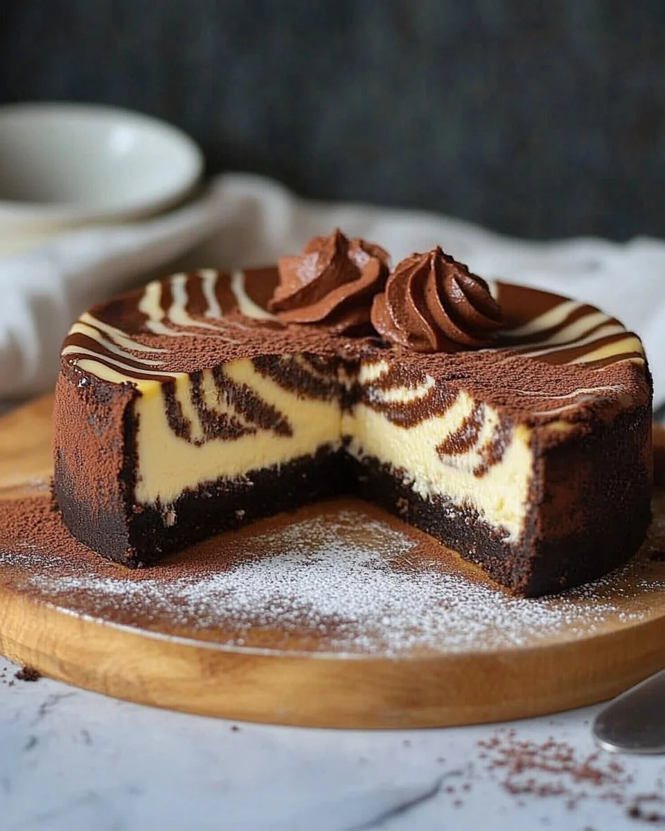 Zebra Käsekuchen ohne Boden