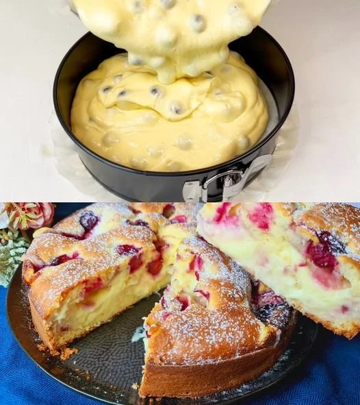 3 Minuten Kirschkuchen mit Vanillepudding