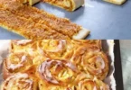 Leckere Apfel Schnecken auf einem Teller, frisch gebacken und verführerisch duftend.