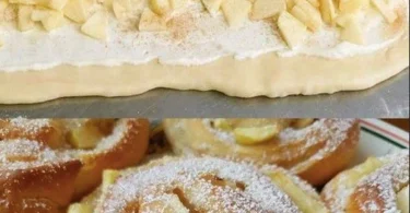 Apfel-Schnecken mit Zimt-Zucker frisch aus dem Ofen