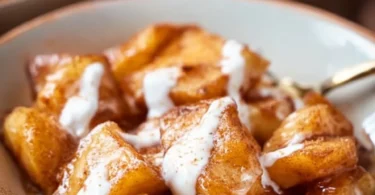 Gebackene Äpfel aus der Heißluftfritteuse mit Zimt und Zucker garniert