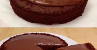 Blitzschneller Schokokuchen auf einem Teller