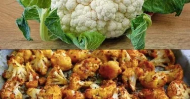 Gebackener Blumenkohl aus dem Ofen mit Gewürzen und Käse.
