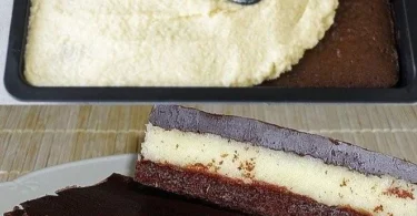 Leckere Bounty Kuchen ohne Backen mit Schokolade und Kokosnuss