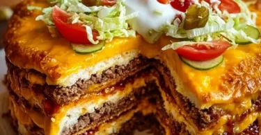 Leckere Cheeseburger-Torte als Festessen für besondere Anlässe