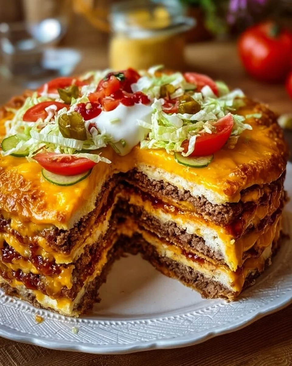 Cheeseburger-Torte: Das perfekte Festessen für alle!