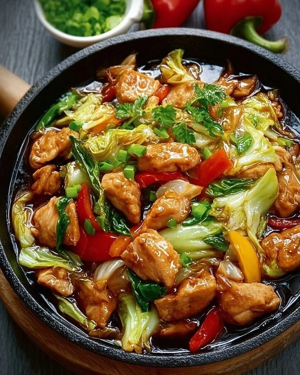 Chinesische Hähnchenpfanne mit Spitzkohl und Zwiebel: Ein unglaublich ultimatives Rezept für 4 Personen