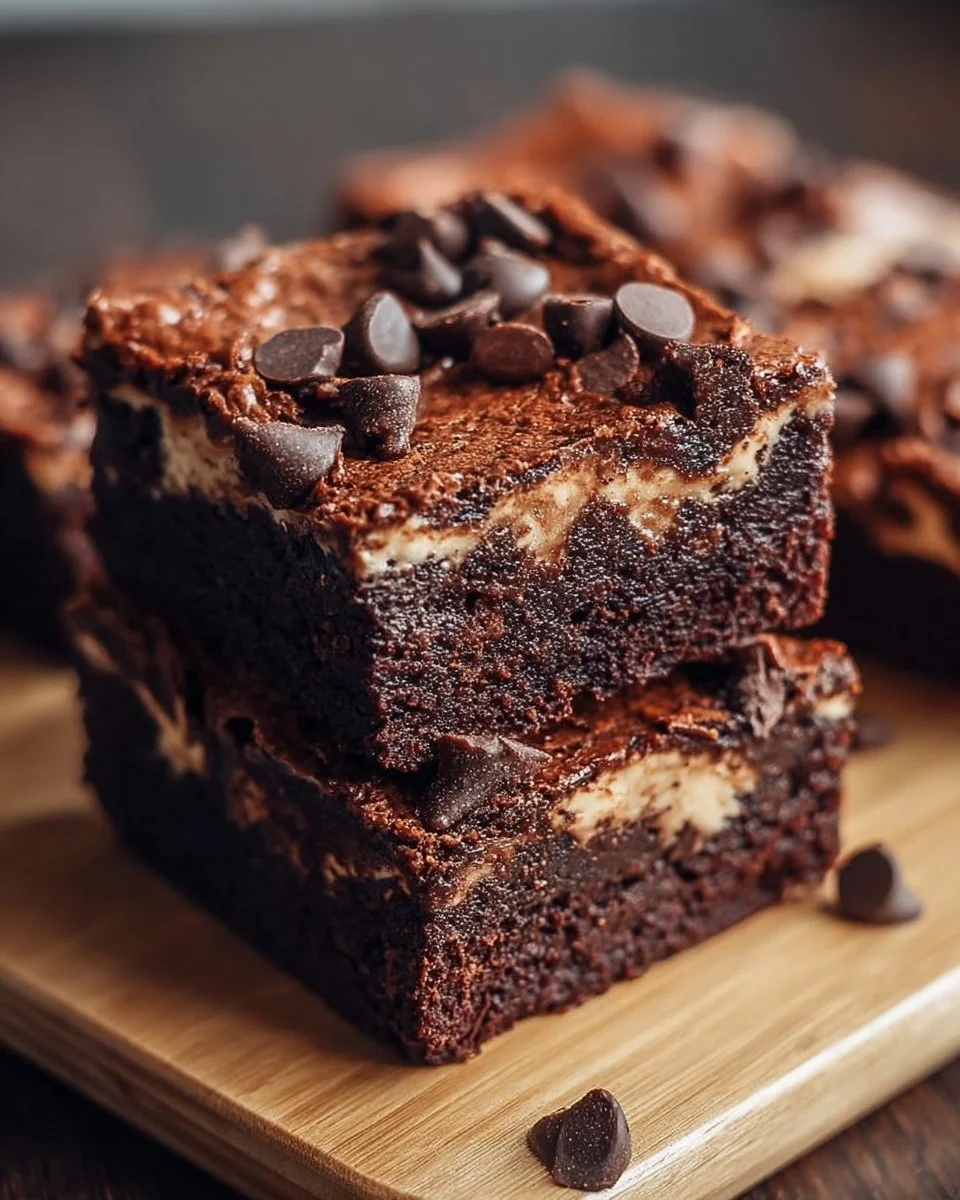 Leckere Cottage Cheese Protein Brownies frisch gebacken, gesund und einfach zuzubereiten.