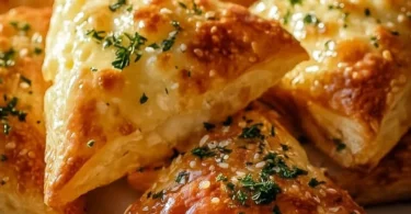 Knusprige Käse-Dreiecke gefüllt mit Knoblauch und Kräutern